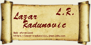 Lazar Radunović vizit kartica